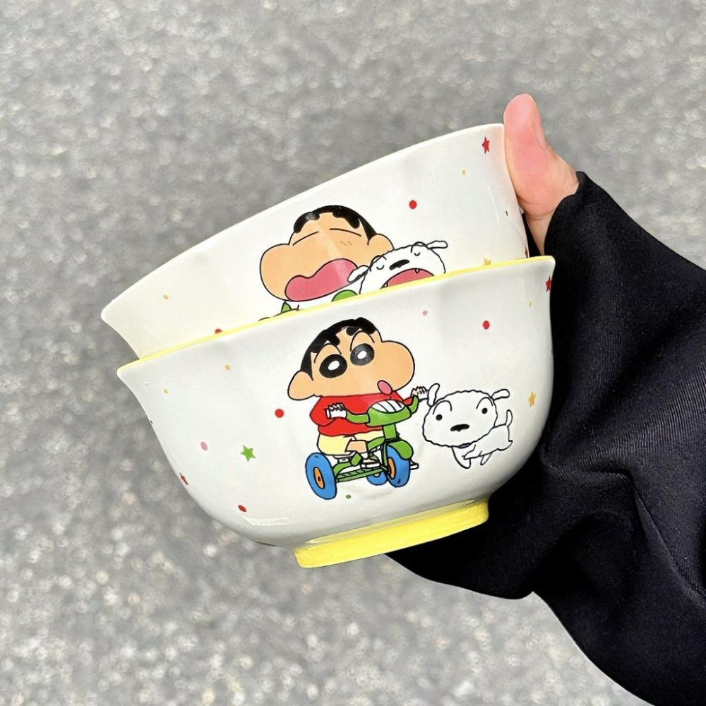 👑【正版】蠟筆小新 小新陶瓷碗5碗禮盒 可愛餐具套裝❤️台灣現貨+預購❤️餐廚用品碗盤餐具飯碗湯碗餐盤器皿-細節圖3