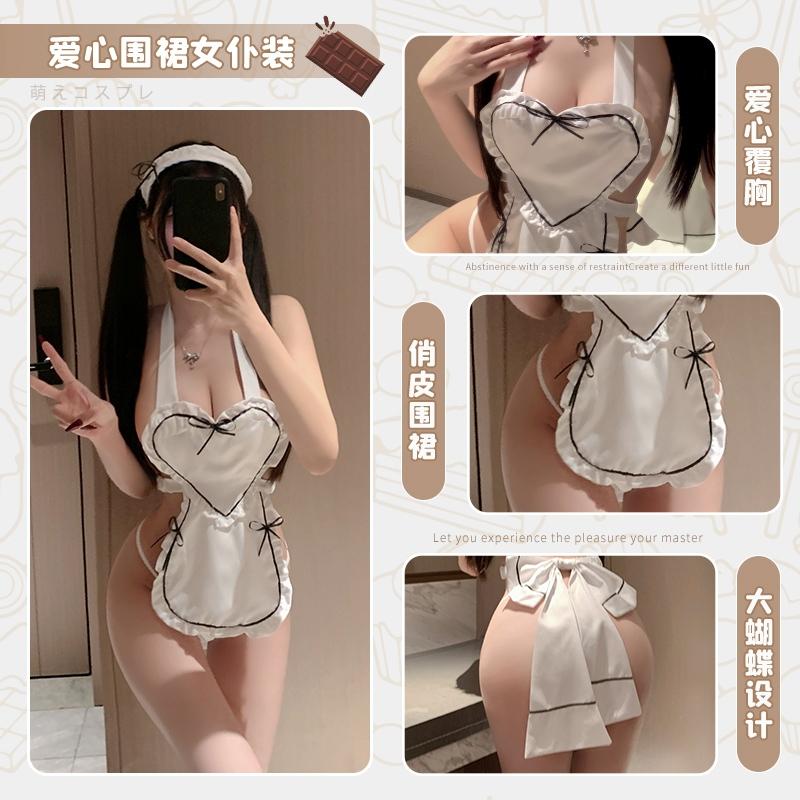 👑情趣內衣👑奶油女僕裝性感純欲制服情趣內衣戰袍激情免脫誘惑套裝女❤️台灣現貨❤️成人用品 角色扮演 情趣用品-細節圖3