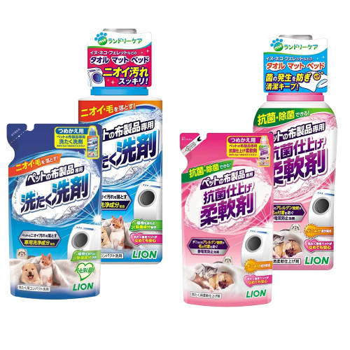 日本 LION 獅王 寵物奈米樂 洗潔劑｜柔軟劑 補充包 清除寵物沾染的臭味 汙垢 寵物布製品專用洗劑『WANG』
