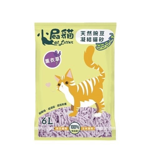 小屁貓 天然豌豆凝結貓砂 6L 無化學香料 環保低塵 瞬吸凝結力強 貓砂『WANG』-細節圖3