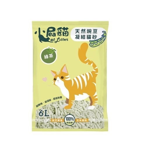 小屁貓 天然豌豆凝結貓砂 6L 無化學香料 環保低塵 瞬吸凝結力強 貓砂『WANG』-細節圖4