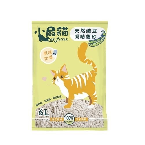 小屁貓 天然豌豆凝結貓砂 6L 無化學香料 環保低塵 瞬吸凝結力強 貓砂『WANG』-細節圖6