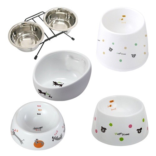 日本 Marukan 骨頭造型陶瓷碗/刻度瓷碗/加高型陶瓷碗/不鏽鋼雙碗(附支架) 狗餐碗 水碗『WANG 』