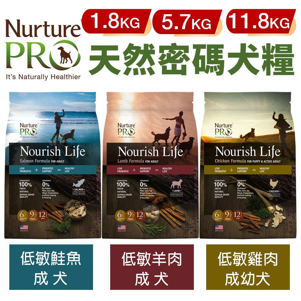 Nurture PRO 天然密碼 犬糧1.8kg-11.8kg【免運】幼成犬 成犬 低敏羊肉 鮭魚 雞肉『WANG』-細節圖6