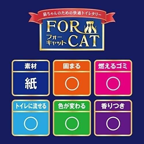 日本製 FOR CAT 變色凝結紙貓砂 6.5L-7L【單包/6包組免運】凝結力優 快速吸收 貓砂『WANG』-細節圖9