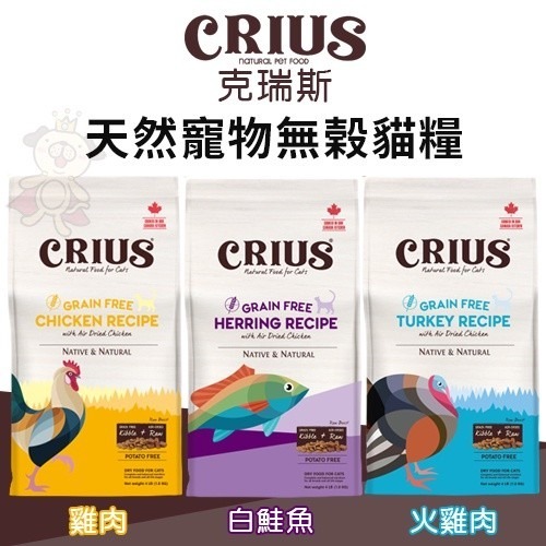 CRIUS 克瑞斯 天然無榖貓糧 4LB-12LB 白鮭魚/火雞肉/雞肉 天然風乾肉塊 貓糧『WANG』-細節圖2