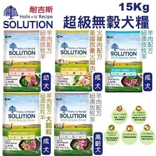 SOLUTION 耐吉斯 超級無穀犬糧 15kg【免運】 幼犬 成犬 高齡犬 全齡犬『WANG』-細節圖3