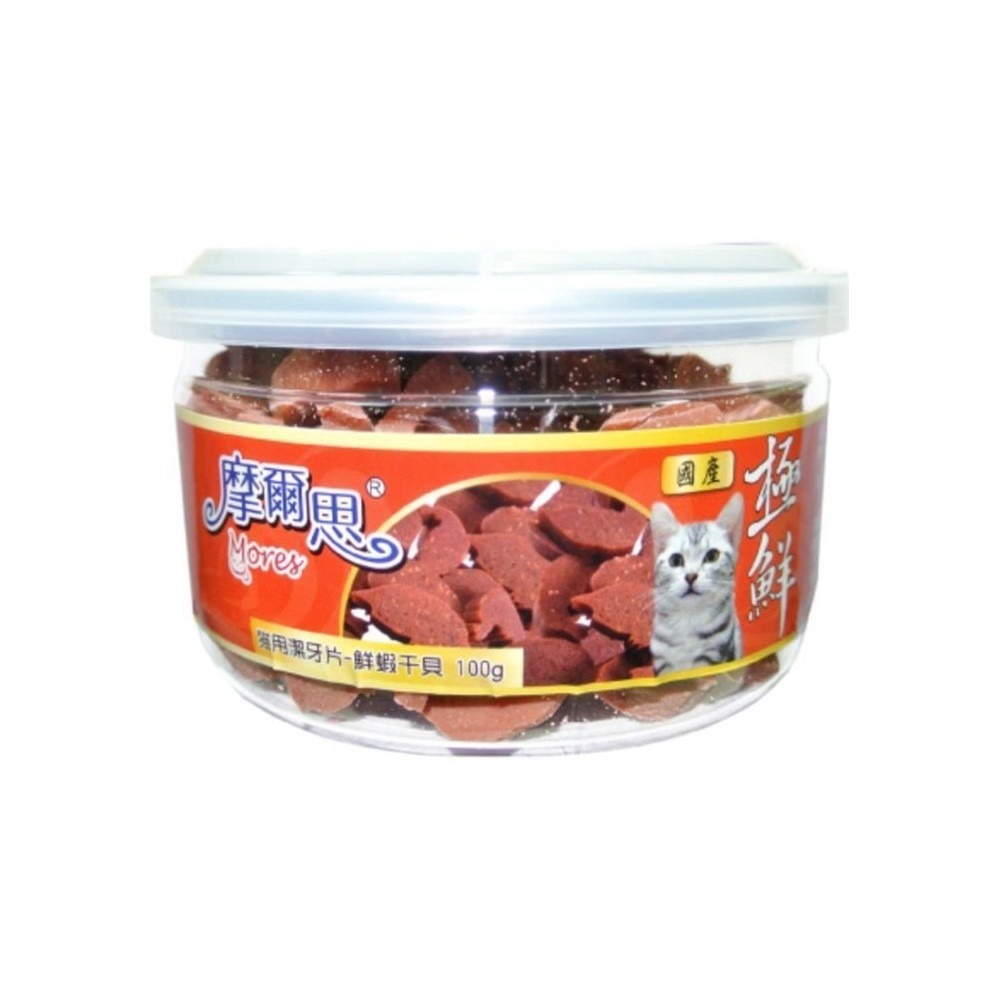 摩爾思 Mores 貓用潔牙片 100g 薄荷/鮮蝦干貝/鮭魚/鮪魚/木天蓼 貓零食『WANG』-細節圖5