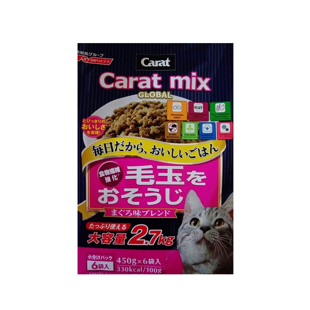 日本 CARAT 日清 克拉 綜合貓糧3kg｜毛玉綜合2.7kg 貓飼料『WANG』-細節圖3