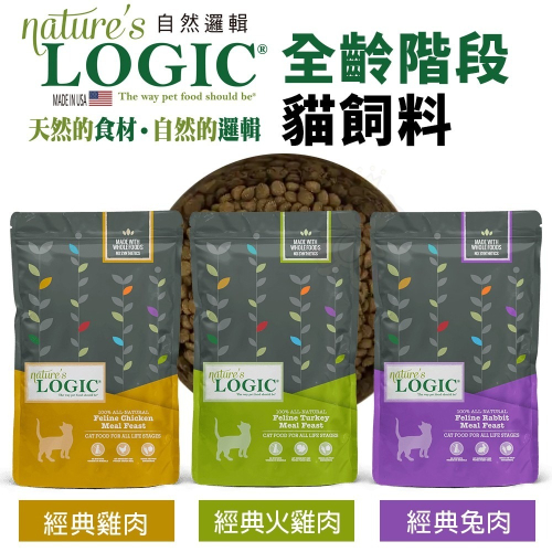 Natures Logic 自然邏輯 3.3磅 15.4磅 全齡階段貓糧 兔肉｜雞肉｜火雞肉 全齡貓 貓飼料『WANG』