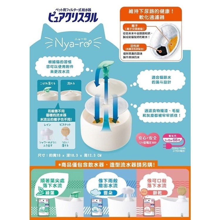 日本 GEX 貓奴飲水器配件 葉脈 雲朵 餅乾 (貓奴/視窗型適用） 循環飲水器 貓適用『WANG』-細節圖4