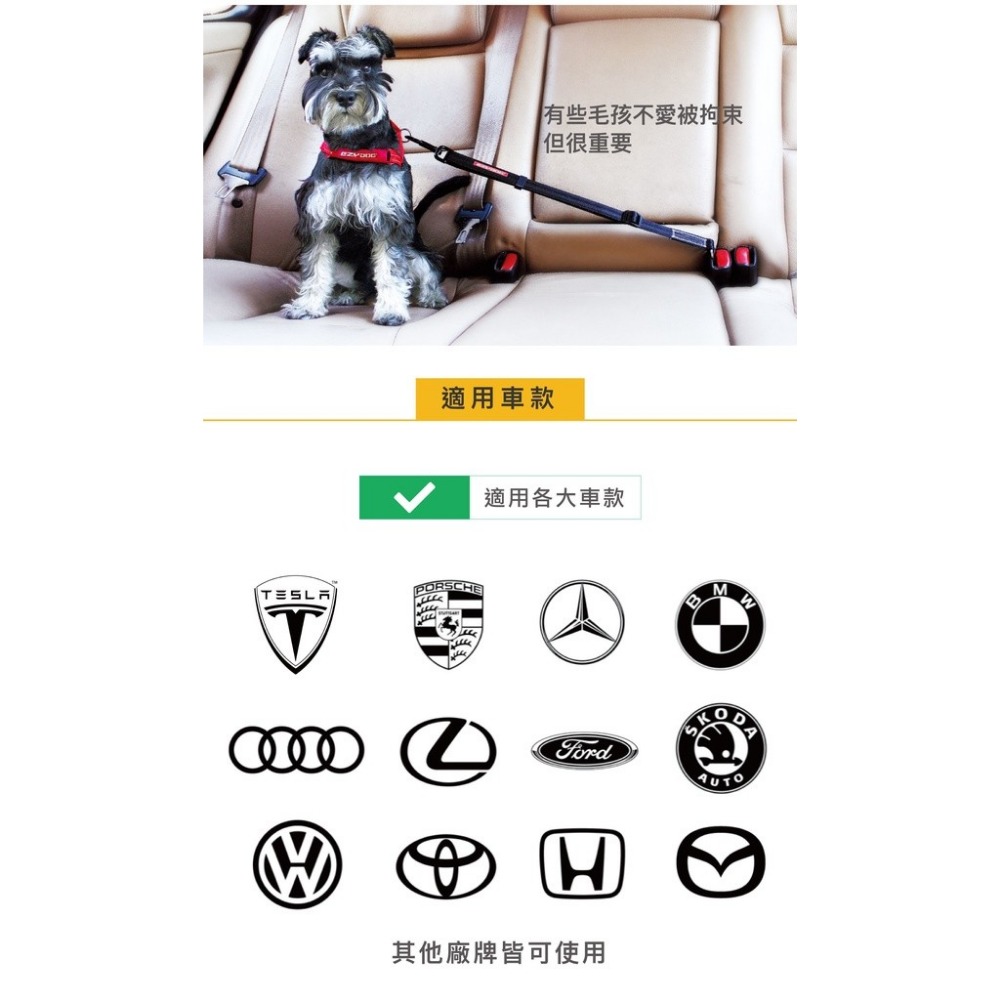 EZYDOG 寵物外出用品 寵物汽車安全帶 汽車束綁帶 犬用『WANG』-細節圖4