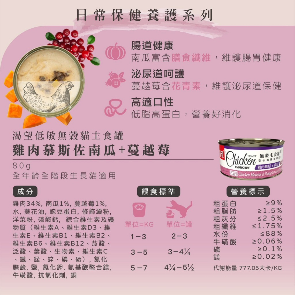 EVARK 渴望 無穀貓主食罐 80g【24罐組免運+送零食】挑嘴貓罐 無榖貓罐 主食貓罐 貓罐頭『WANG』-細節圖9