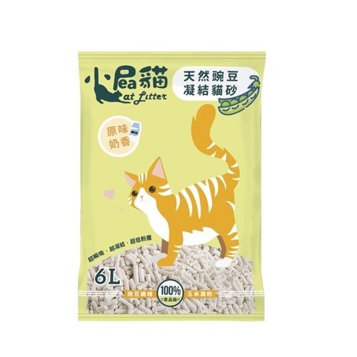 小屁貓 天然豌豆凝結貓砂6L【6包組免運】無化學香料 環保低塵 瞬吸凝結力強 貓砂『WANG』-細節圖5