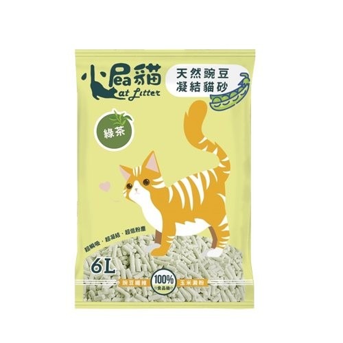 小屁貓 天然豌豆凝結貓砂6L【6包組免運】無化學香料 環保低塵 瞬吸凝結力強 貓砂『WANG』-細節圖7