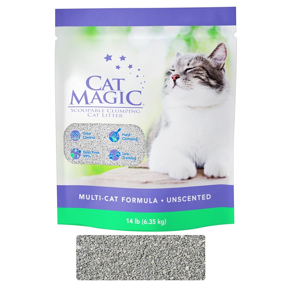 CAT MAGIC 魔淨貓 天然鈉基膨潤土貓砂 14磅(6.35KG) 舒奇幻魔力紫｜舒適天空藍 貓砂『WANG』-細節圖4