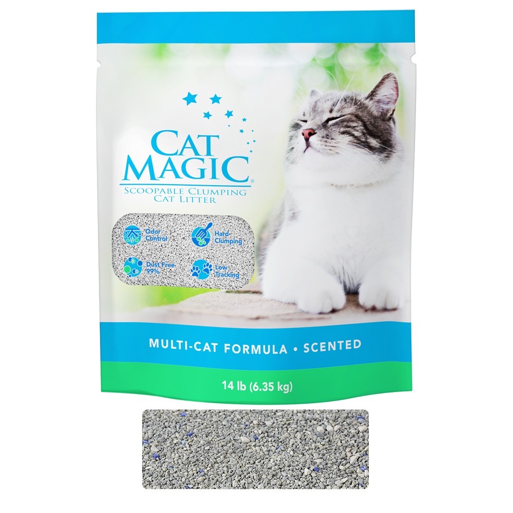 CAT MAGIC 魔淨貓 天然鈉基膨潤土貓砂 14磅(6.35KG) 舒奇幻魔力紫｜舒適天空藍 貓砂『WANG』-細節圖5