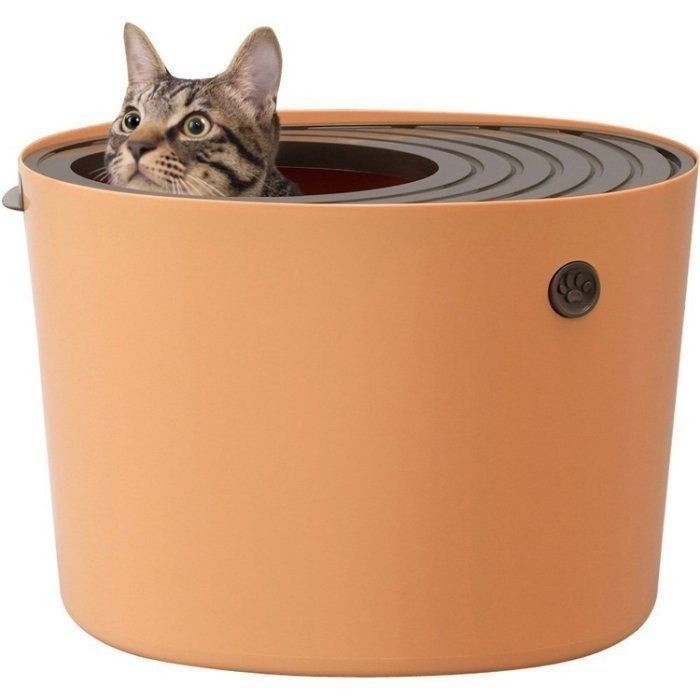 日本IRIS 立桶式貓便箱 PUNT-430(小)/ PUNT-530(大) 防潑砂 超大貓便盆 桶式貓砂盆『WANG』-細節圖5