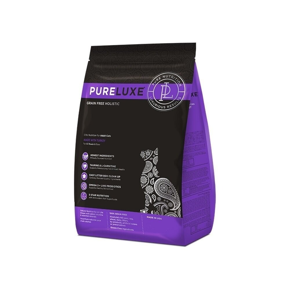 PureLUXE 美國純華 天然無穀貓糧 400g 成幼貓/室內貓/長毛貓/高齡低卡貓 低GI 低敏配方『林口旗艦店』-規格圖6