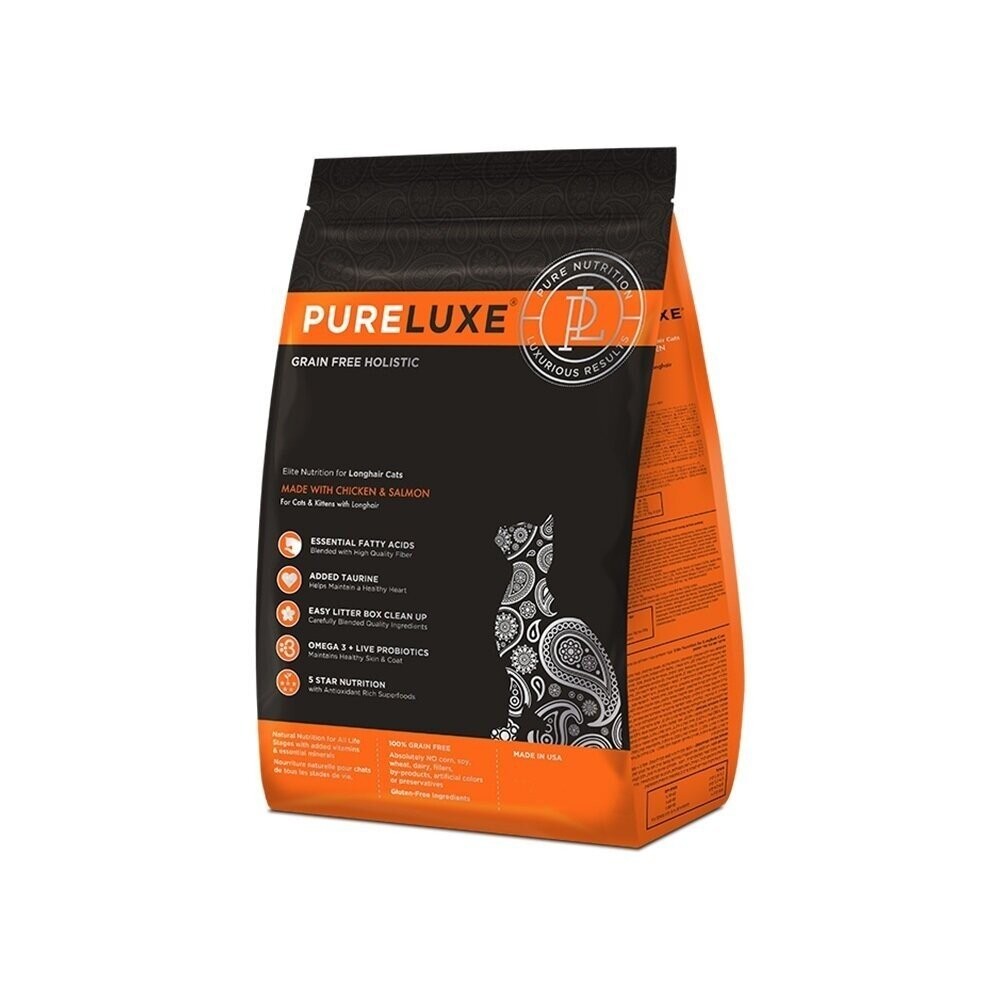 PureLUXE 美國純華 天然無穀貓糧 400g 成幼貓/室內貓/長毛貓/高齡低卡貓 低GI 低敏配方『林口旗艦店』-規格圖6