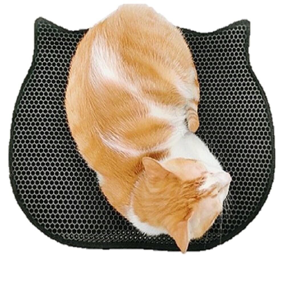 寵喵樂 EVA可愛貓臉貓砂踏墊 THE CAT 厚韻貓肉泥 蜂巢式改良款孔洞 可水洗『旺城寵物』-規格圖8