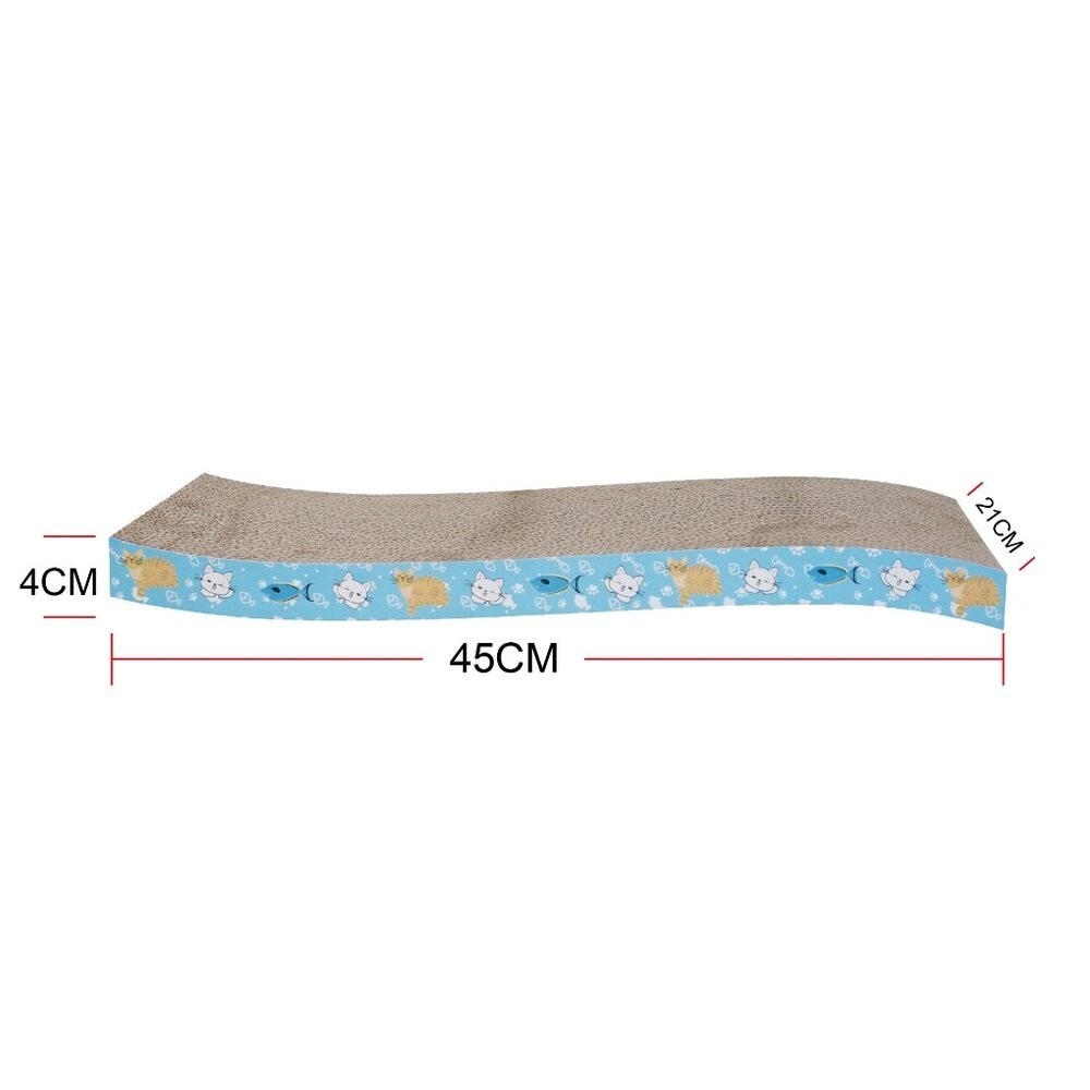 icat 寵喵樂 貓抓板 S型波浪款 拱型骨型 長方型平面 拱型貓抓板 平板式 可愛貓咪貓抓板『林口旗艦店』-規格圖6