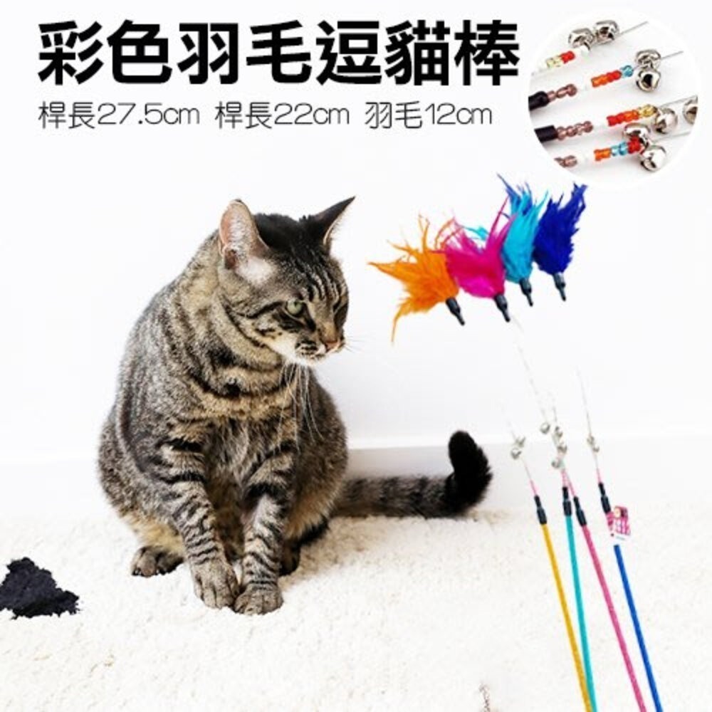 🔥特價下殺🔥icat 寵喵樂 貓咪逗貓棒 彩色羽毛｜ 彩帶流蘇｜ 豹紋款 逗貓棒 不挑顏色 隨機出貨『林口旗艦店』-細節圖6