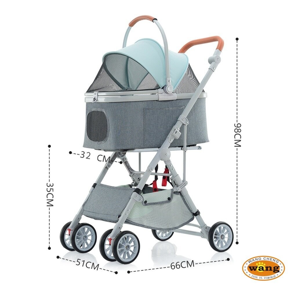 BND寵喵樂 可分離式寵物推車 BND103  可調節手把高低 可分離式 一鍵收車 寵物推車『林口旗艦店』-細節圖9
