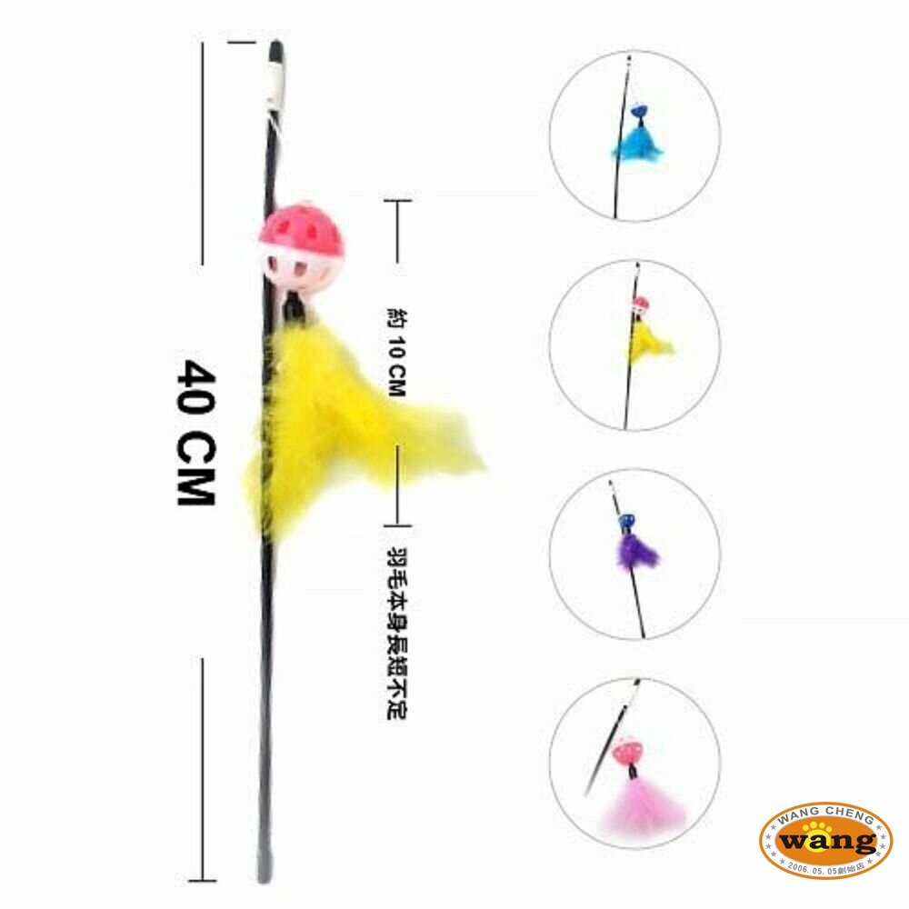icat 寵喵樂 逗貓棒 竹桿長尾羽毛1002 竹桿藤球1004 黑桿鈴鐺毛球1001 木把伸縮桿1013『林口旗艦店』-細節圖11