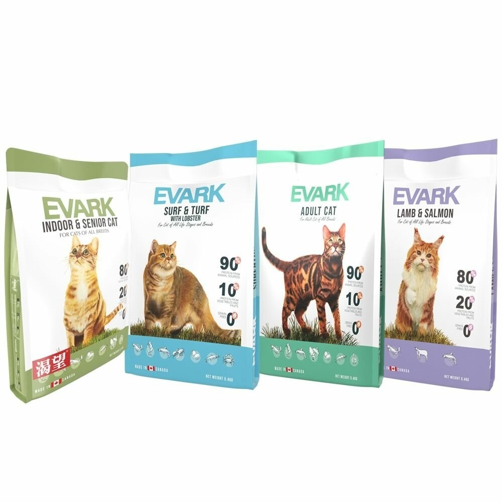 EVARK 渴望  無穀貓飼料 5.4kg【免運】鮮雞 海陸龍蝦 羊肉鮭魚 室內高齡貓 無榖貓 貓糧『林口旗艦店』-細節圖2