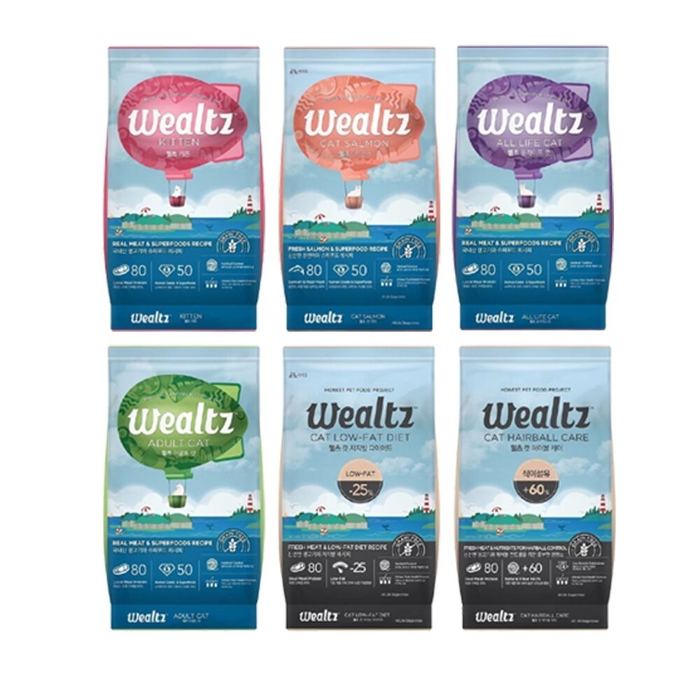 Ｗealtz 維爾滋 天然無穀寵物貓糧 300g 夾鏈獨立包 韓國品牌 幼成貓 全齡貓 化毛貓 低脂貓『林口旗艦店』-細節圖2