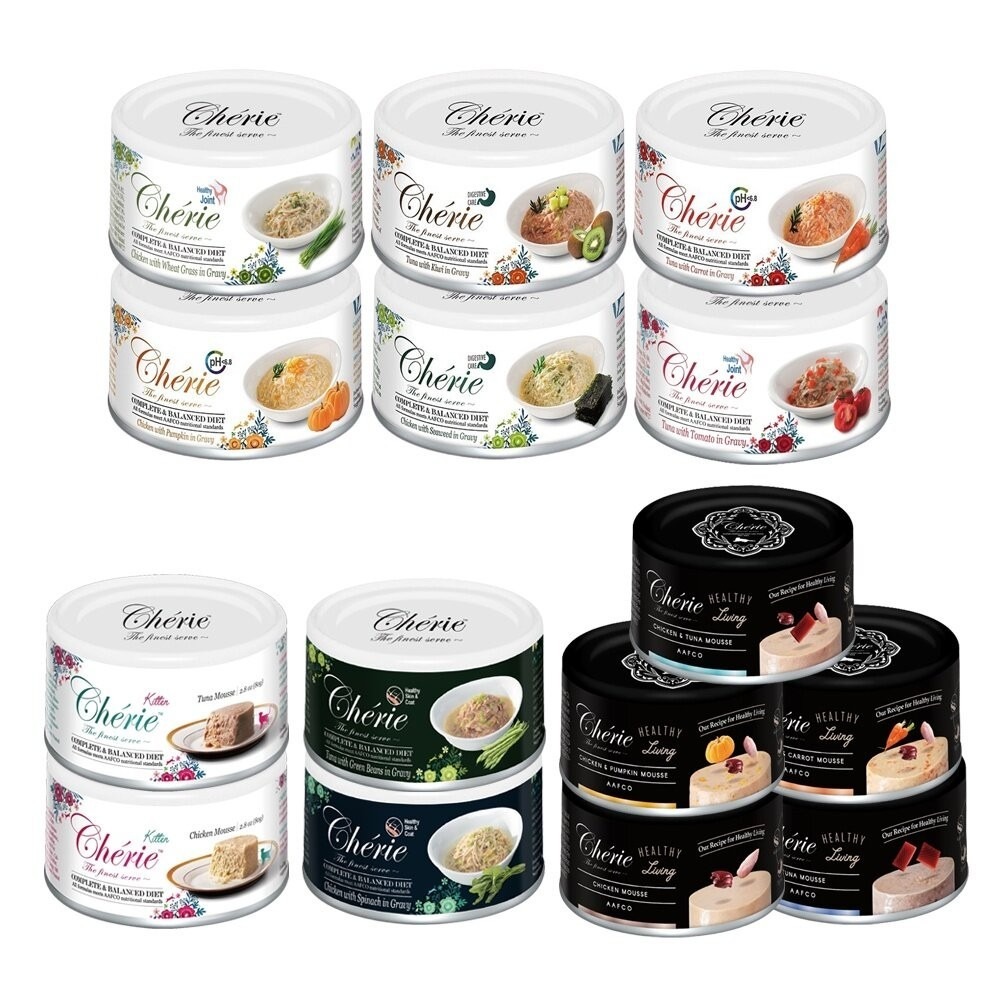 【單罐】Cherie 法麗 全營養 全照護主食貓罐80g  泌尿道/腸胃/關節/皮毛保健 幼貓慕斯罐 貓罐頭『林口旗艦店-細節圖2