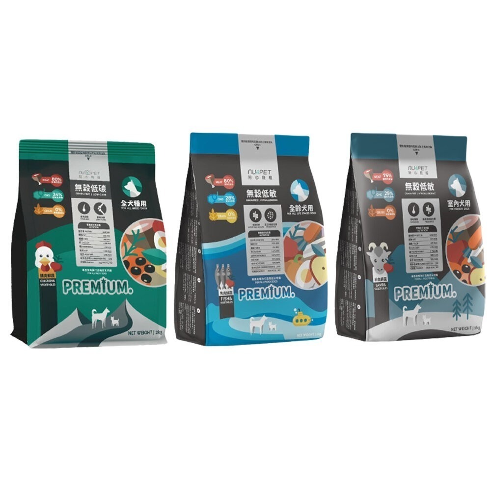 NU4PET 陪心寵糧 無穀低碳狗糧 1KG/2KG/6KG 皮毛 腸道保健 室內犬 狗乾糧 狗主食 狗飼料-細節圖2
