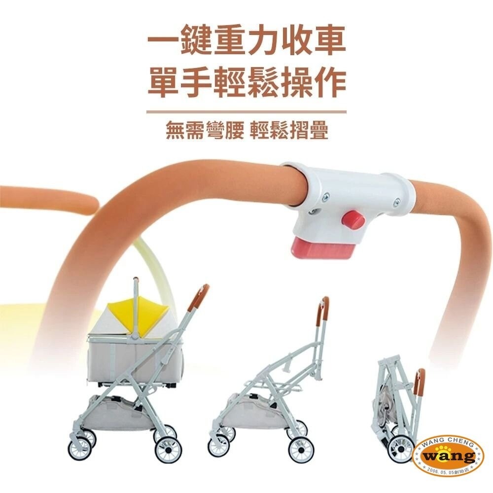 【台灣現貨免運】BND 車包分離自動收合推車 BNDC105 粉/藍/黃 | 可分離式 自動收車 兩用貓狗推車『林口旗艦-細節圖7