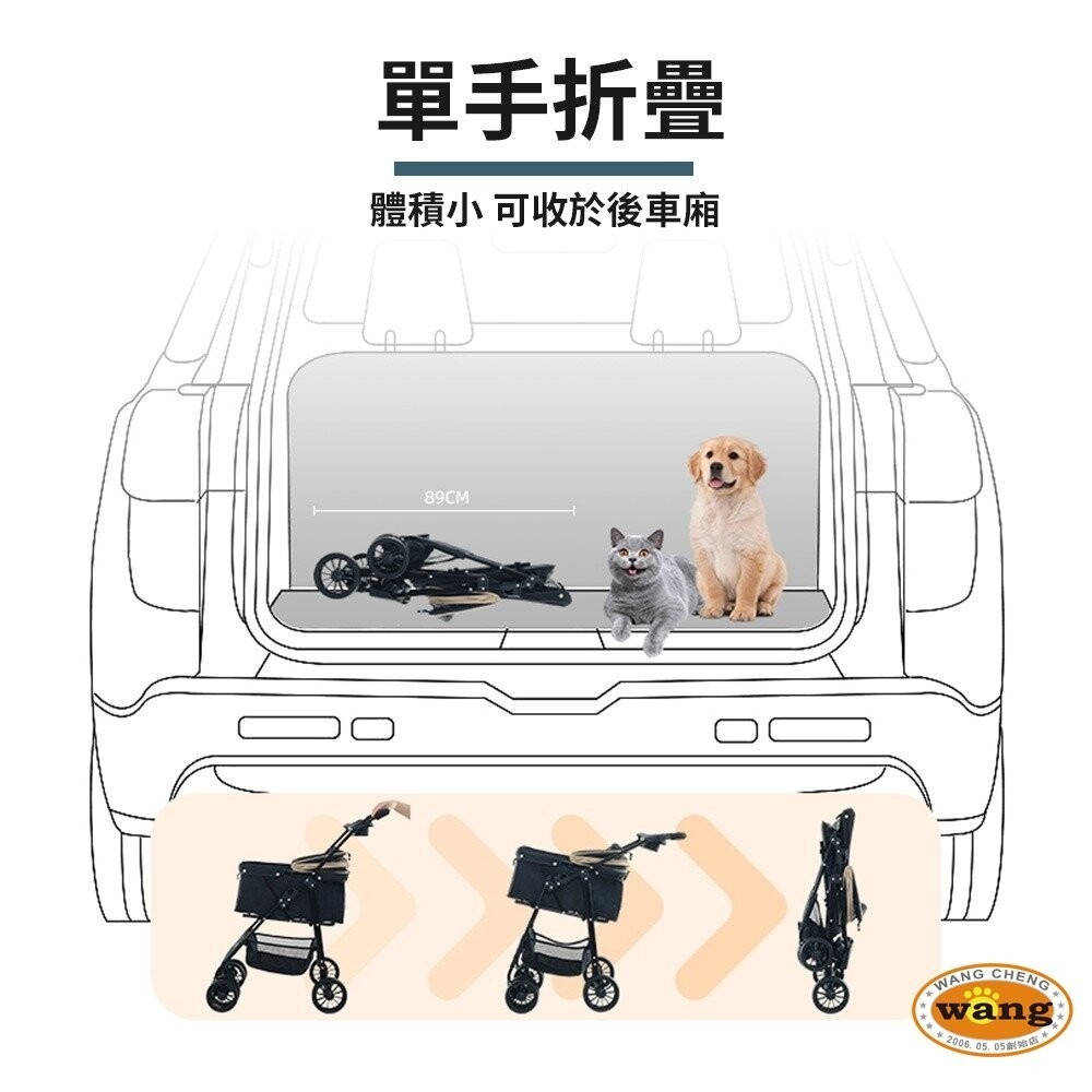 BND 輕便摺疊寵物推車 大空間 貓狗外出推車 BND102 | 輕巧 折疊式 貓狗推車『林口旗艦店』-細節圖4
