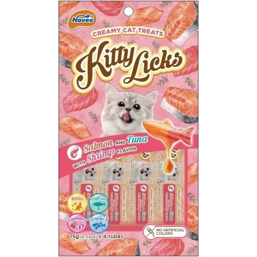 Kitty Licks 甜甜貓肉泥 60g(15gx4)  鮭魚肉泥佐鮪魚 貓零食 貓肉泥『林口旗艦店』-規格圖6
