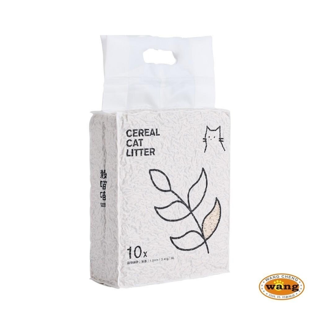 榖喵喵穀物貓砂1.5mm【單包】6L 白喵喵 96%除貓尿氨酸10倍除臭力 豆腐砂 貓砂『林口旗艦店』-細節圖2