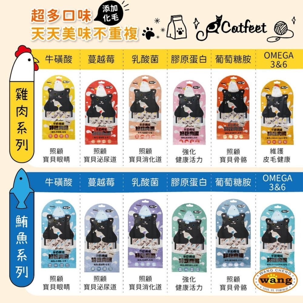 CatFeet 艾比最愛羊奶機能肉泥 15gX4條 鮪魚底 雞肉底 貓肉泥 肉泥 貓零食『林口旗艦店』-細節圖8