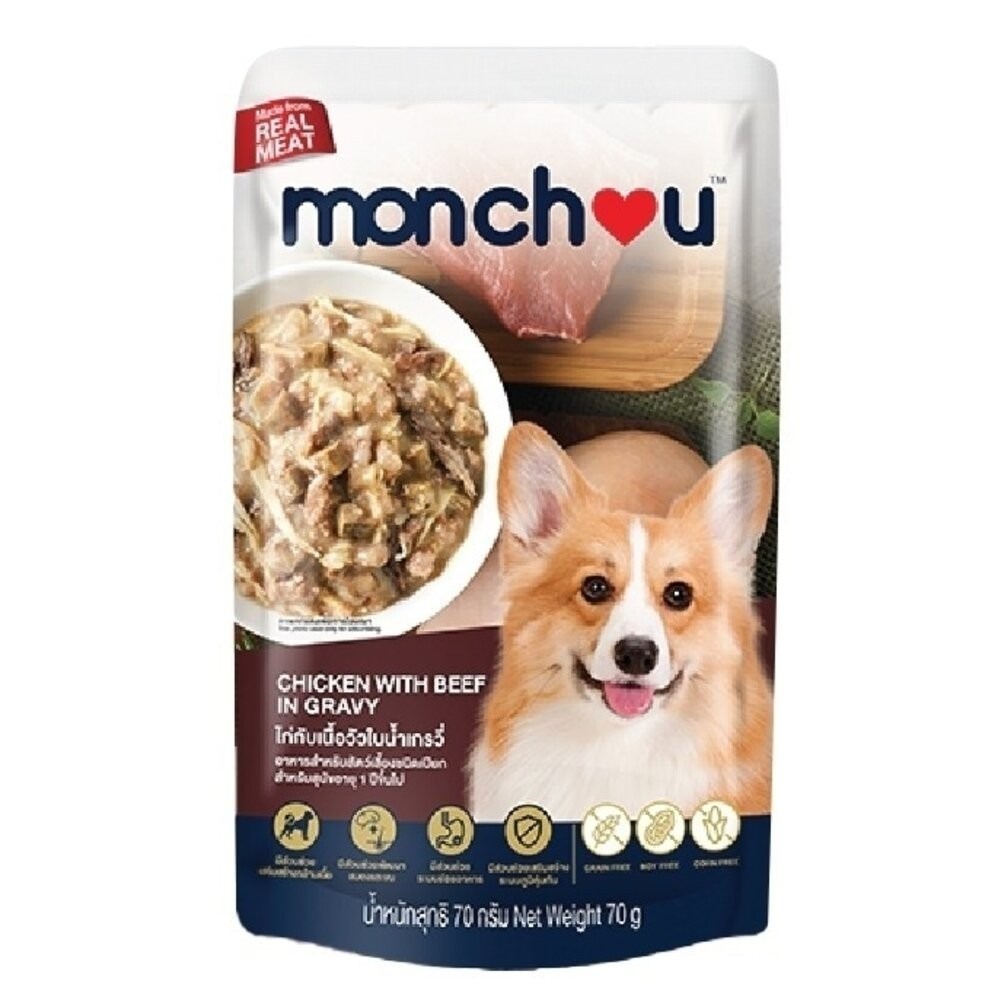 Monchou 萌啾 真肉煲餐包 補水營養狗餐包 70g 補水餐包 湯包 原型肉塊 狗餐包『林口旗艦店』-規格圖9