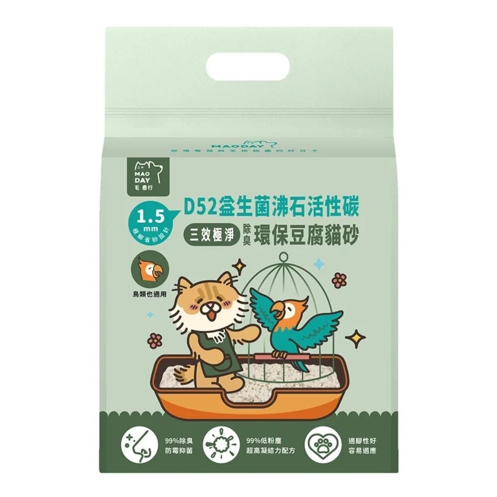 Maoday 毛商行 貓砂系列 益生菌除臭貓砂 豆腐砂 無塵高凝結除臭礦砂 雙層落砂墊 貓砂『林口旗艦店』-規格圖6