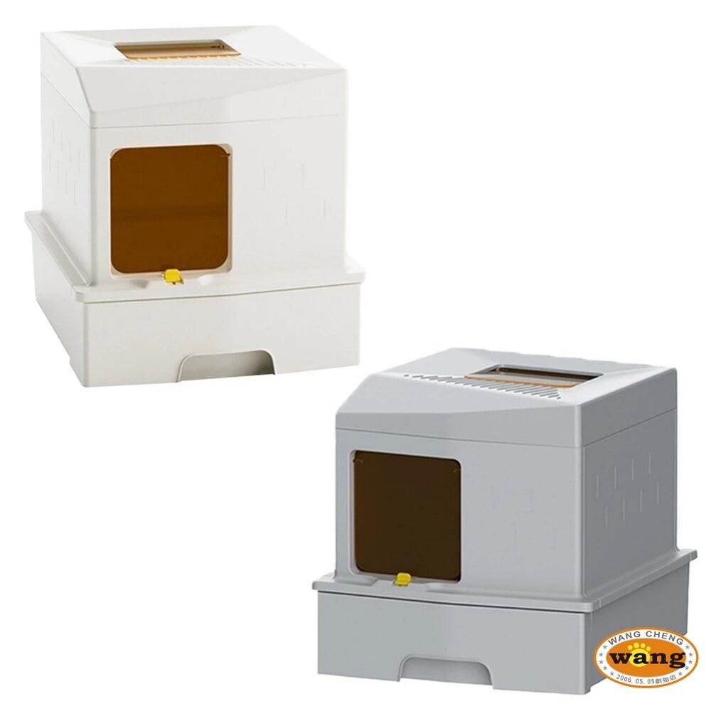 UrbanPaw 方寸頂出式超大全封閉貓砂盆｜下進上出隔臭貓砂盆 白色/灰色 貓砂盆-細節圖2