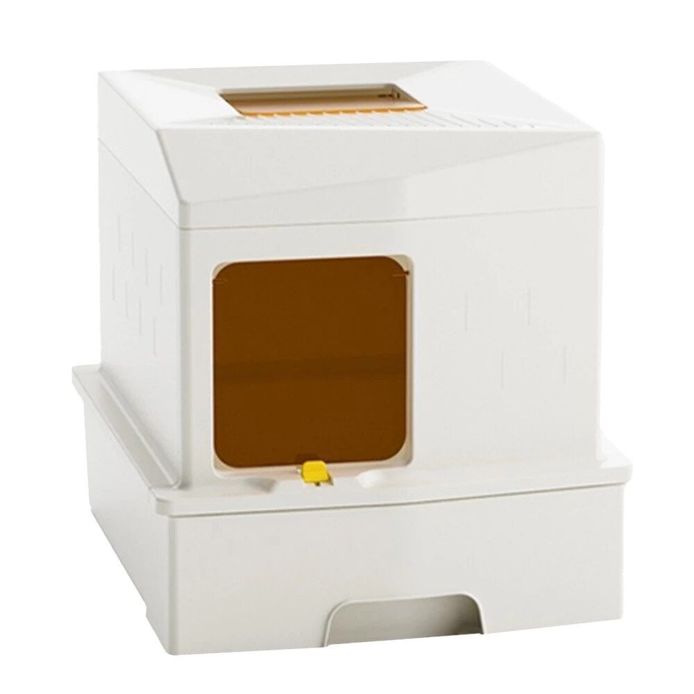 UrbanPaw 方寸頂出式超大全封閉貓砂盆｜下進上出隔臭貓砂盆 白色/灰色 貓砂盆-規格圖9