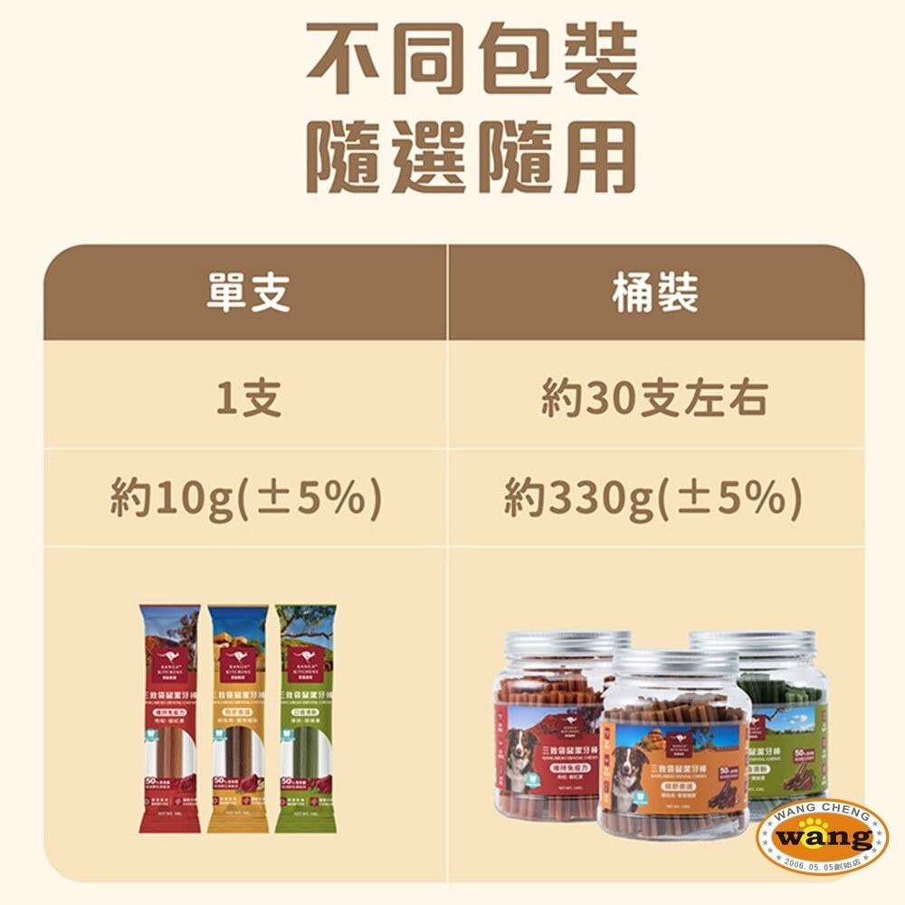 澳洲Kanga Kitchens 袋鼠廚房 三效袋鼠潔牙棒330g 罐裝 口齒清新 維持免疫力 關節養護 狗零食-細節圖4