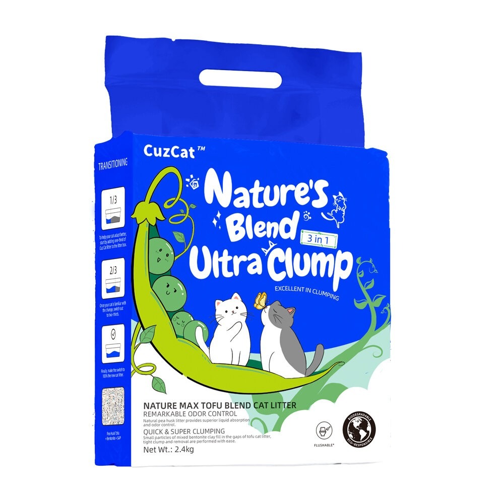 CuzCat 卡滋貓 天然豆腐貓砂2.4kg【六包整箱/快速出貨】沸石除臭抗敏 混合貓砂『林口旗艦店』-規格圖9