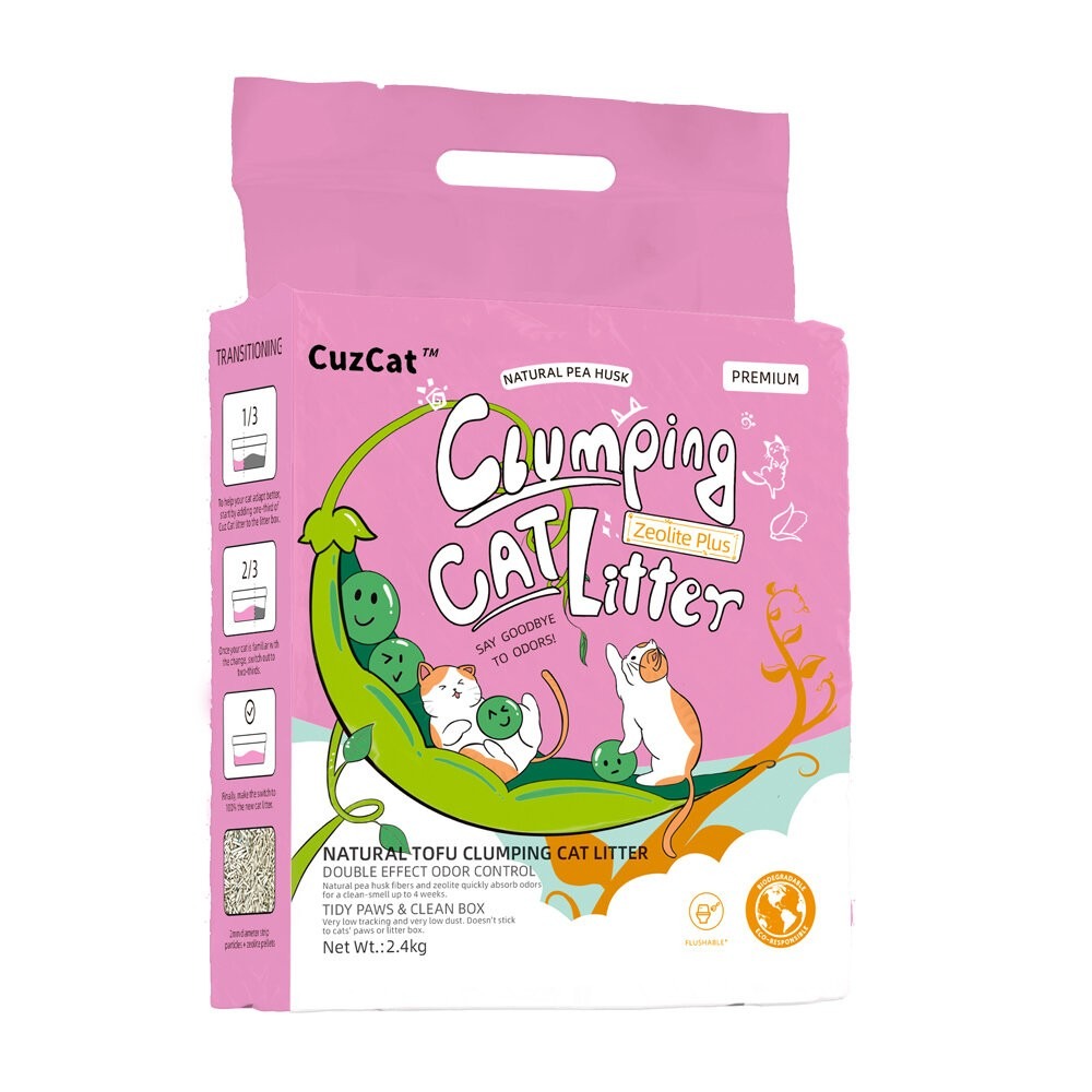 CuzCat 卡滋貓 天然豆腐貓砂2.4kg【六包整箱/快速出貨】沸石除臭抗敏 混合貓砂『林口旗艦店』-規格圖9