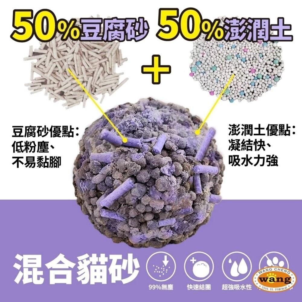 Purré Clean Cat 乾淨貓 豆腐砂澎潤土混和貓砂【六包組免運】6L 添加益生菌 除臭珠 植物砂 豆腐砂 貓砂-細節圖5