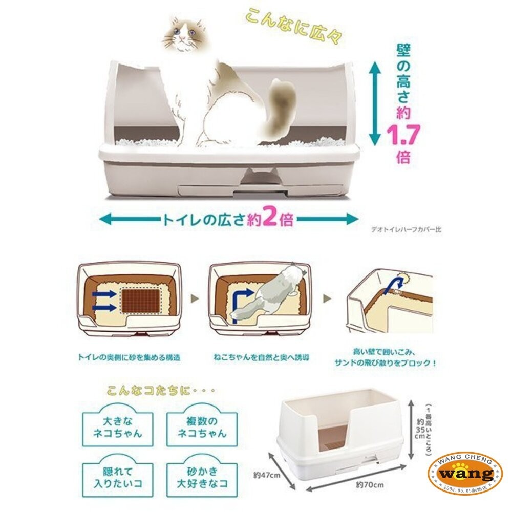 日本嬌聯 Unicharm消臭大師 貓砂盆【免運】 寬型抗菌 幼貓雙層貓砂盆 日本原裝進口 貓砂盆 『林口旗艦店』-細節圖5