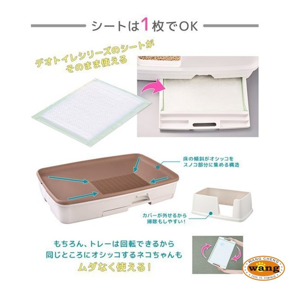 日本嬌聯 Unicharm消臭大師 貓砂盆【免運】 寬型抗菌 幼貓雙層貓砂盆 日本原裝進口 貓砂盆 『林口旗艦店』-細節圖7