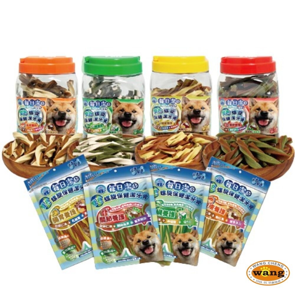 喜樂寵宴 每日潔 雙色螺旋保健潔牙骨 袋裝290g｜桶裝800g 機能保健配方 台灣製造 狗潔牙骨『林口旗艦店』-細節圖2