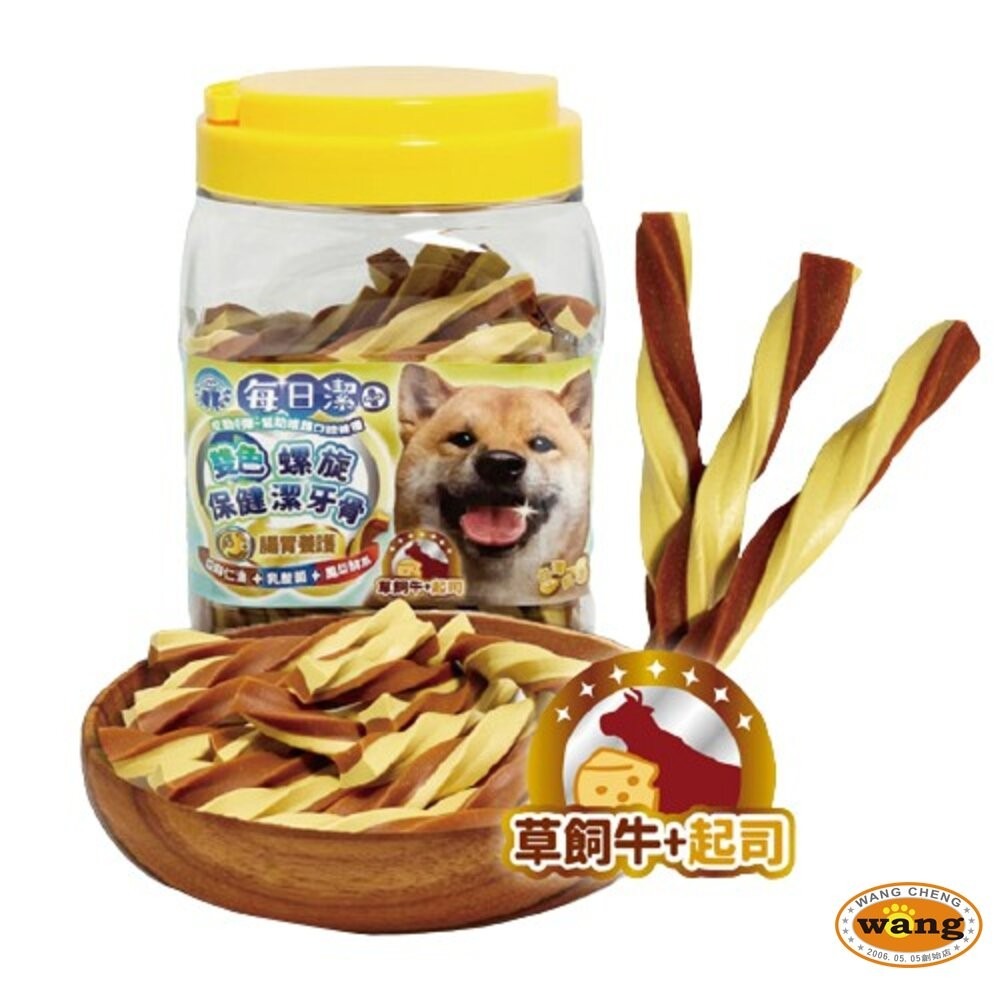 喜樂寵宴 每日潔 雙色螺旋保健潔牙骨 袋裝290g｜桶裝800g 機能保健配方 台灣製造 狗潔牙骨『林口旗艦店』-細節圖4